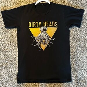 Dirty Heads band tee Black Graphic Tee with Yellow Triangle Octopus